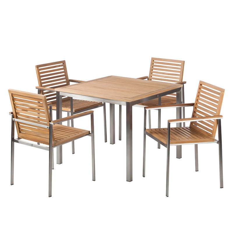 5-Piece Outdoor Solid Teak Dining Set