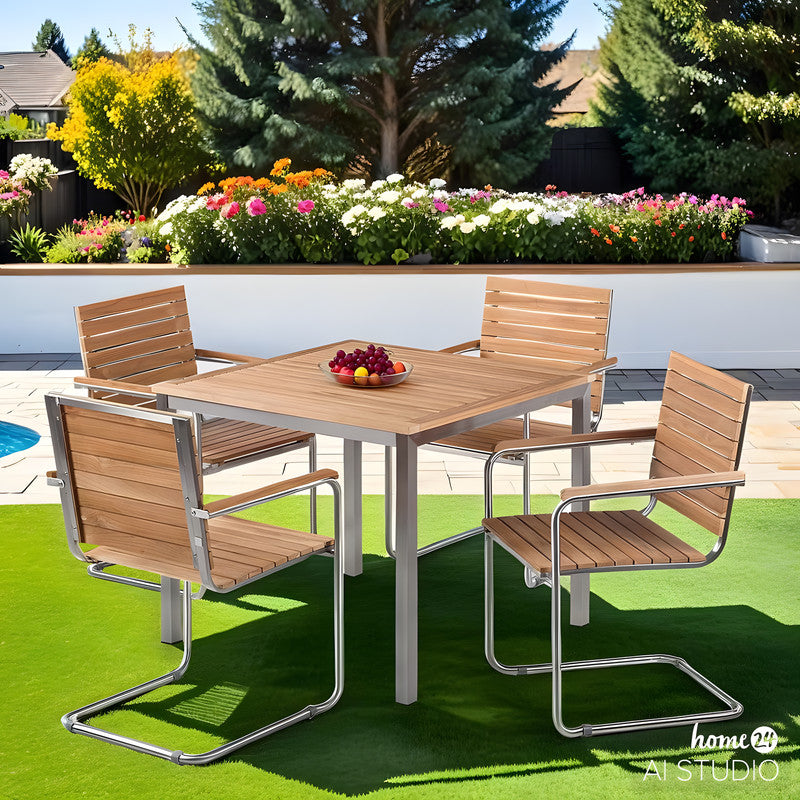 5-Piece Outdoor Solid Teak Dining Set