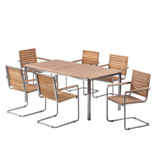 7-Piece Outdoor Solid Teak Dining Set