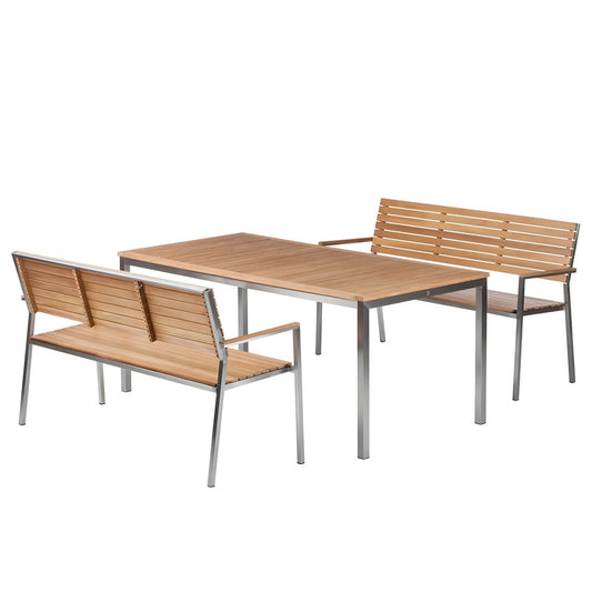 3-Piece Outdoor Teak Wood Dining Set