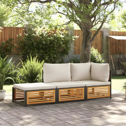 3-Piece Garden Lounge Set with Cushions