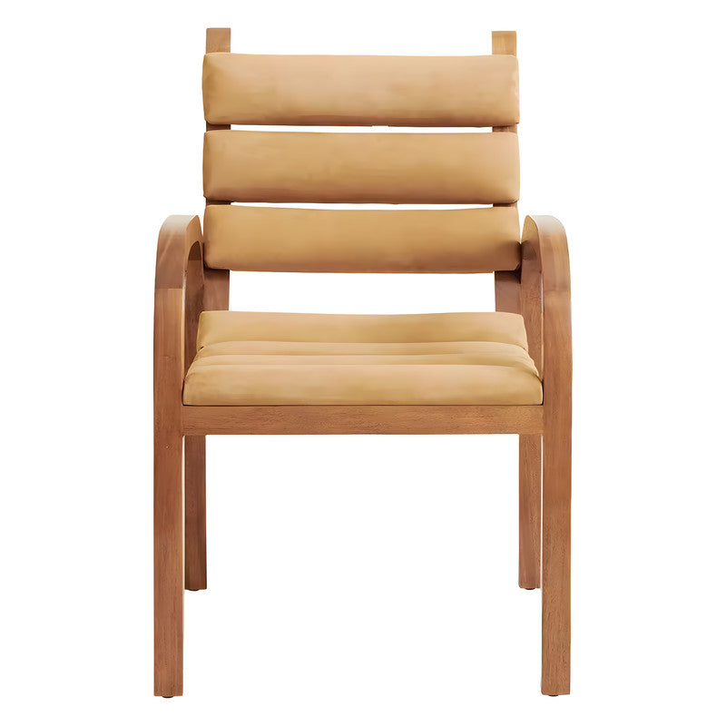 Outdoor Teak Wood with Upholstered Rolled Panels Dining Chair